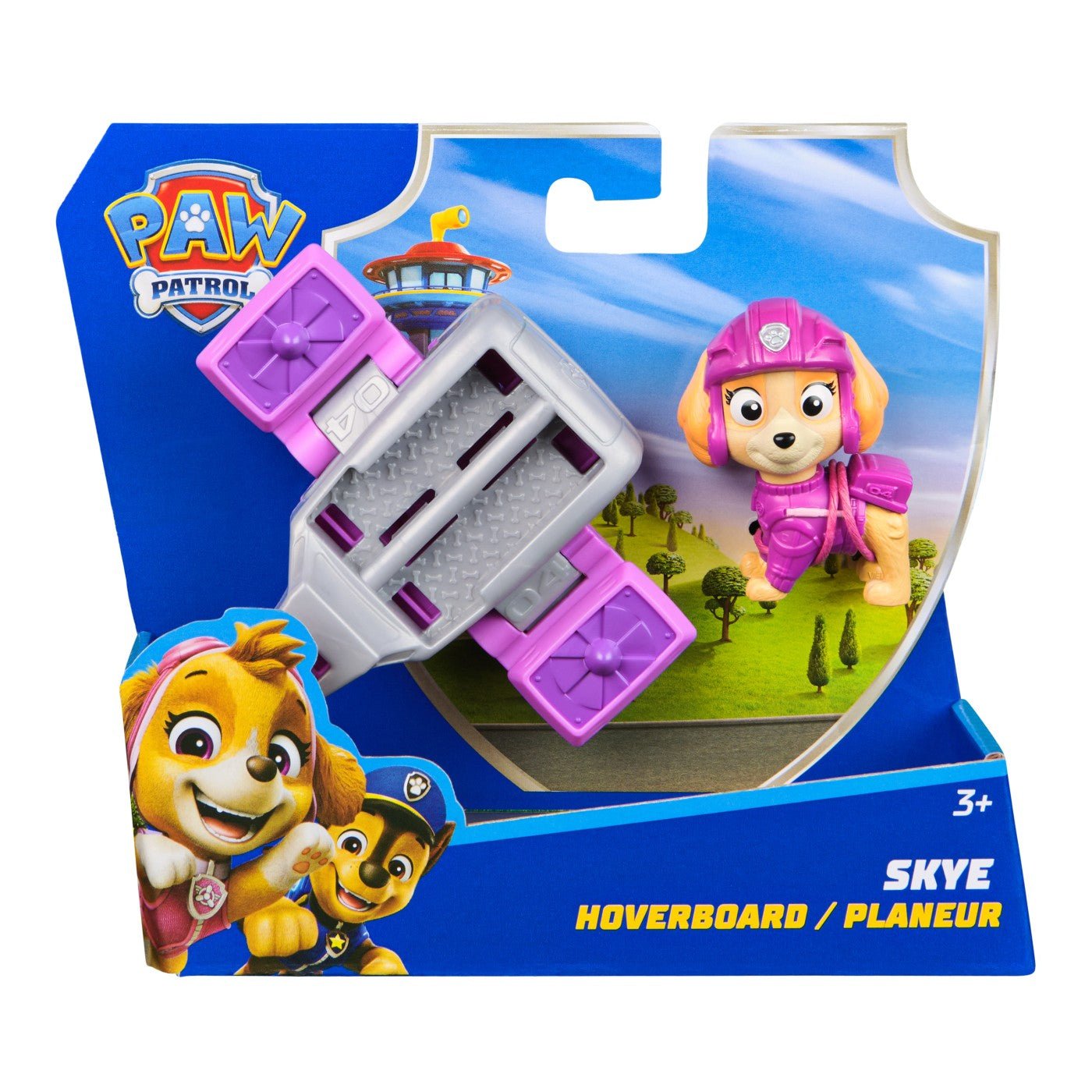 Patrula catelusilor action pups set vehicul de salvare hoverboard si figurina Skye 5 cm - Publisol.ro