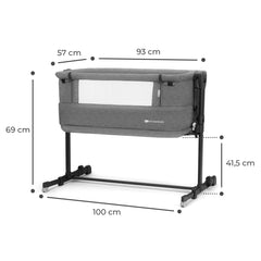 Patut co - sleeper Kinderkraft neste grow, gri inchis - Publisol.ro