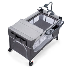 Patut de calatorie Kinderkraft leody, cu accesorii, grey - Publisol.ro