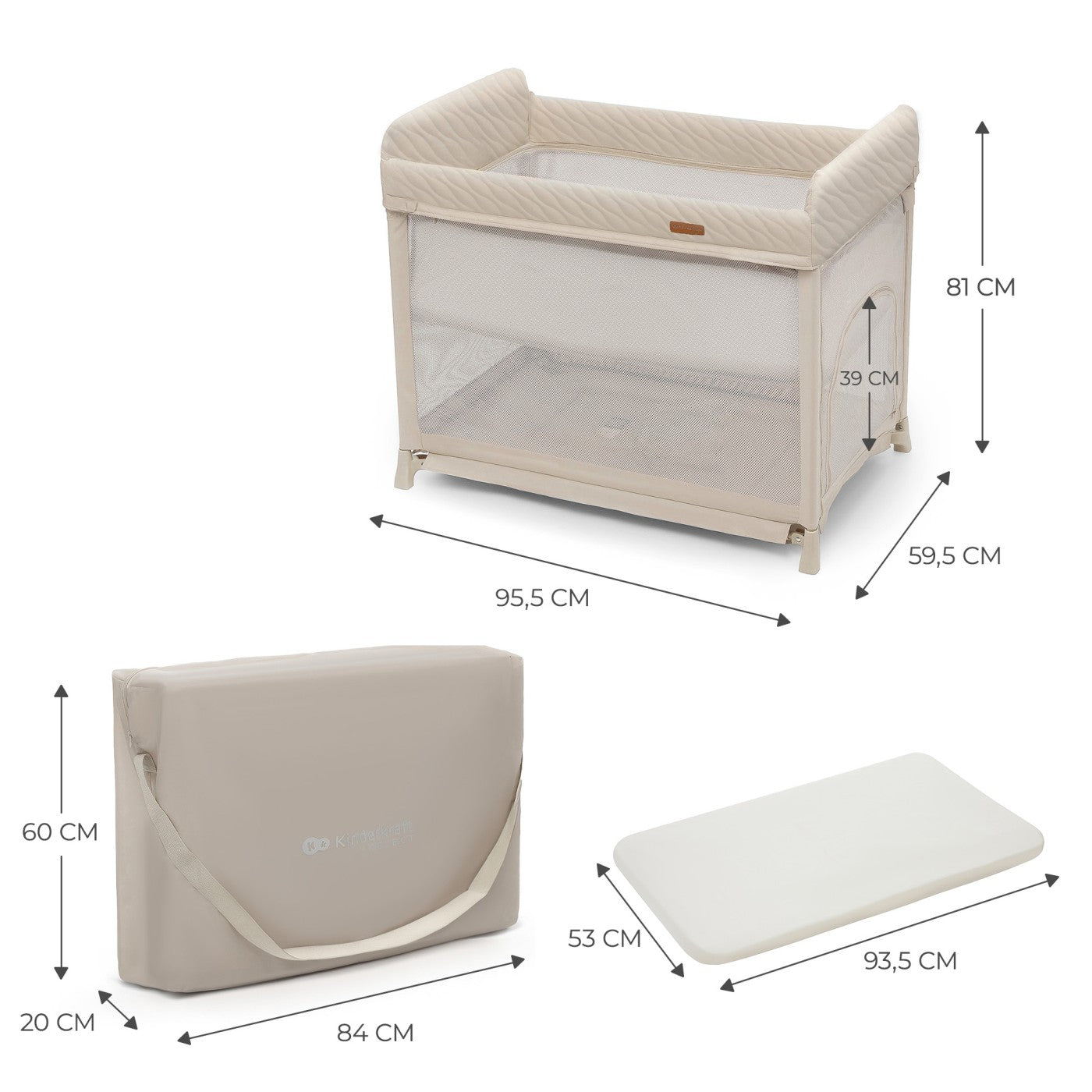 Patut de calatorie Kinderkraft moon dream, beige - Publisol.ro