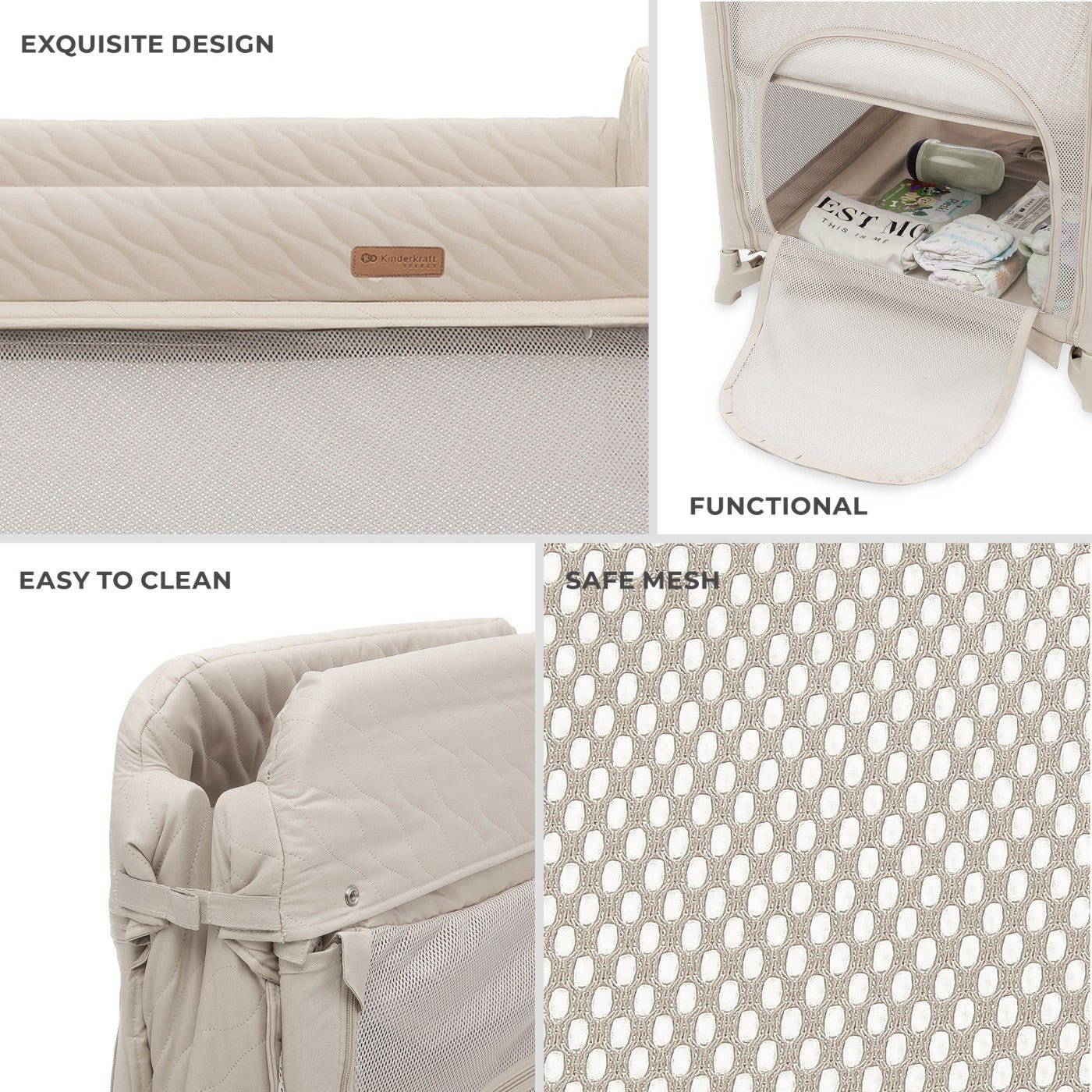 Patut de calatorie Kinderkraft moon dream, beige - Publisol.ro