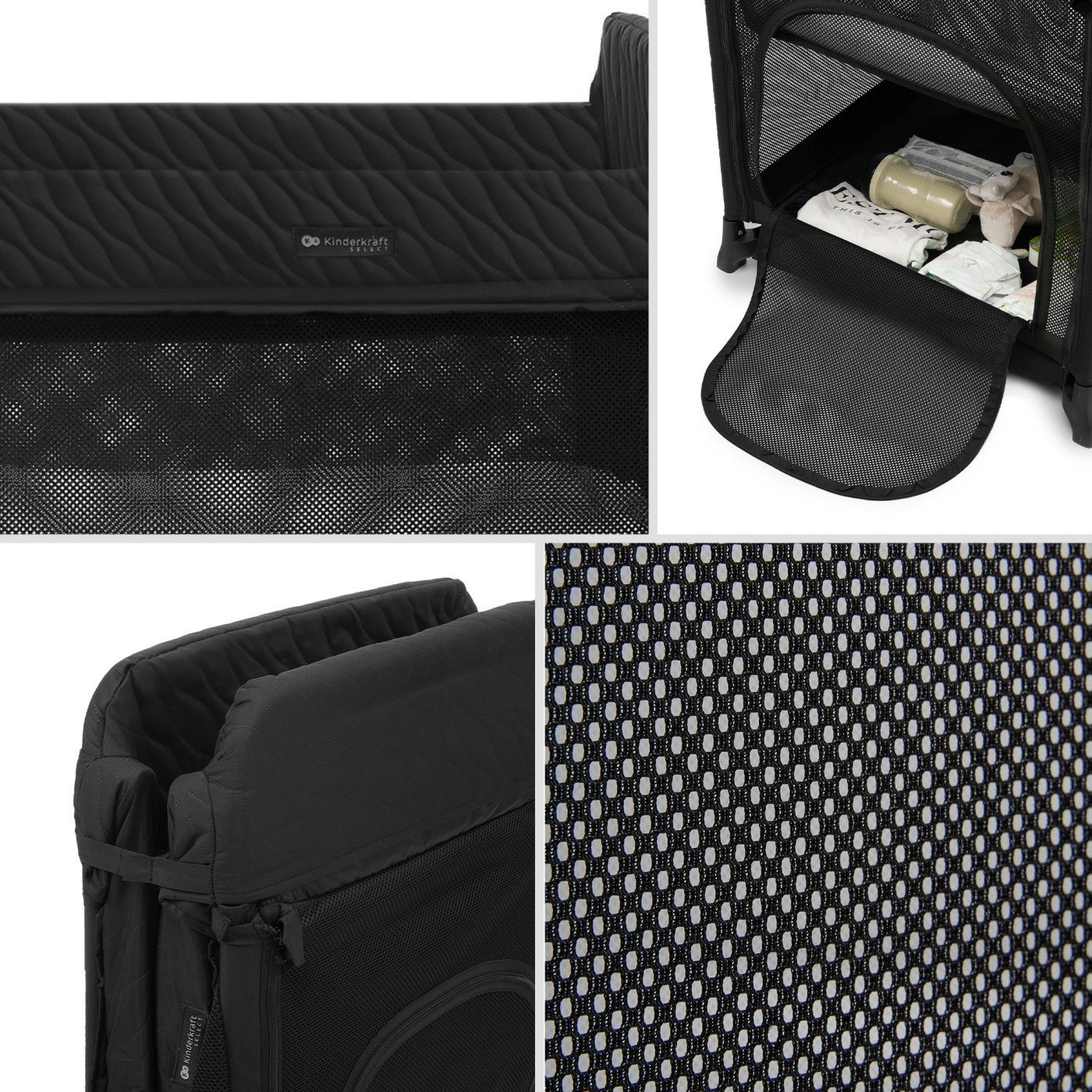 Patut de calatorie Kinderkraft moon dream, black - Publisol.ro