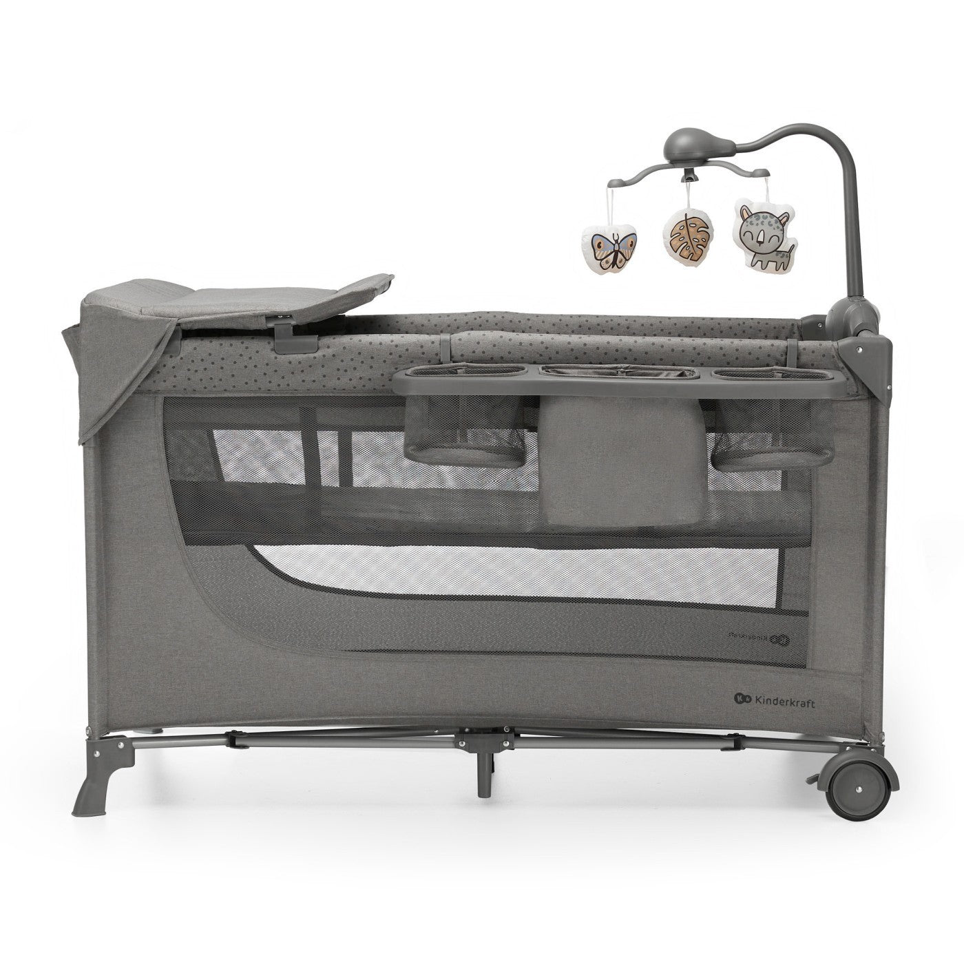 Patut travel Kinderkraft joy2, cu accesorii, dark grey - Publisol.ro