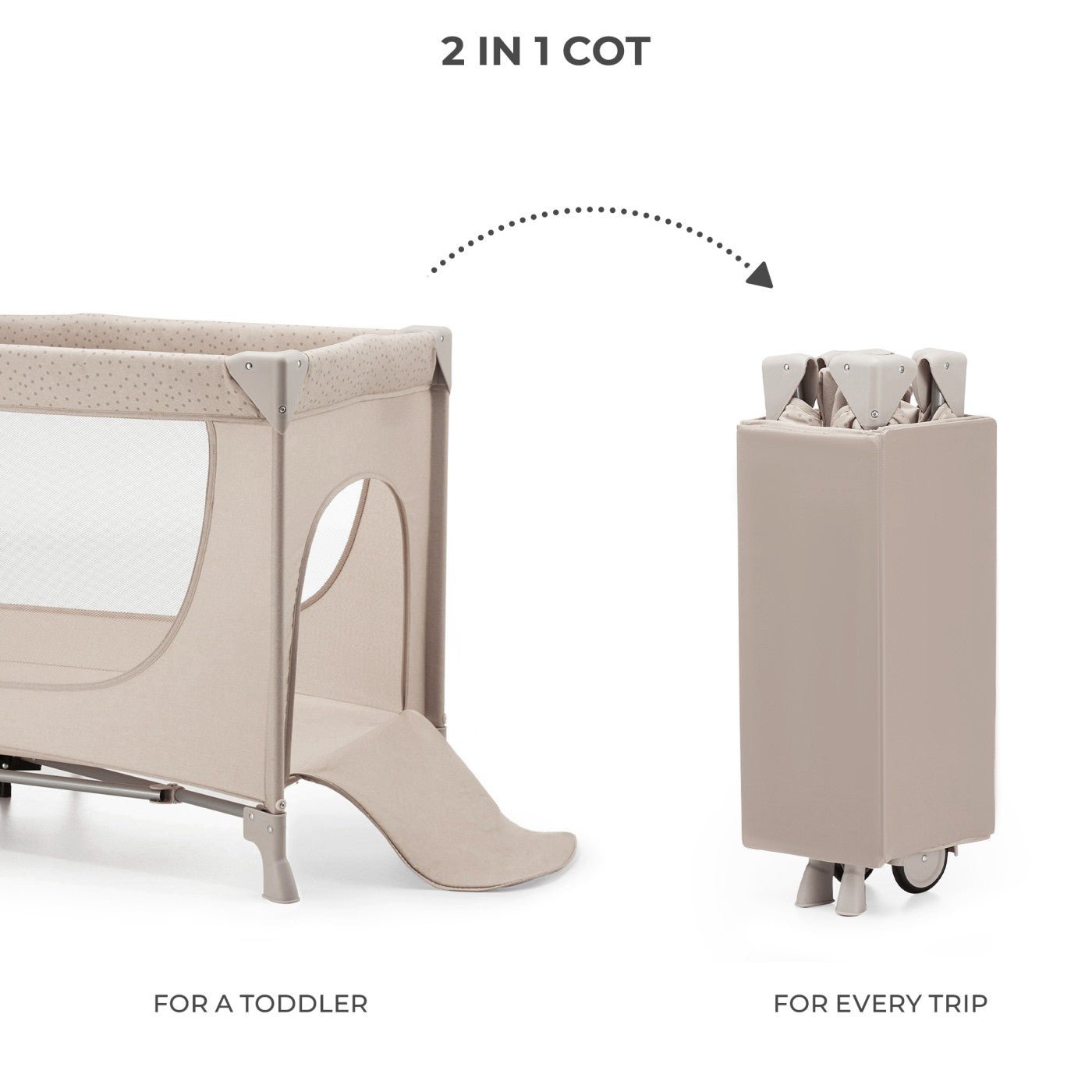 Patut travel Kinderkraft joy2, fara accesorii, beige - Publisol.ro