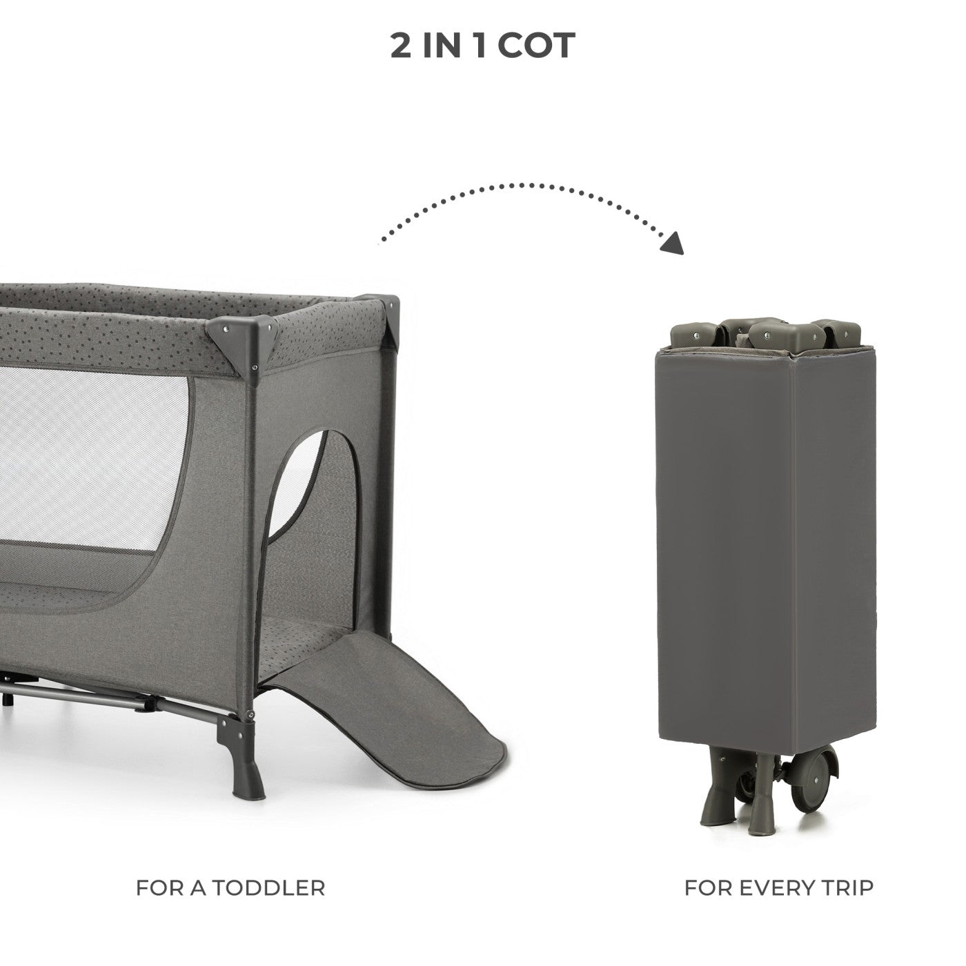 Patut travel Kinderkraft joy2, fara accesorii, dark grey - Publisol.ro