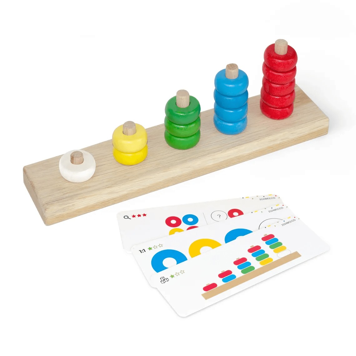 Piramida de numarare din lemn, 16 piese - Igroteco - Publisol.ro