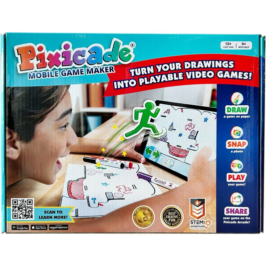 Pixicade - kit creativ multipremiat pentru a transforma desenele copiilor in jocuri video pentru mobil sau tableta, editie jocuri nelimitate - Pixicade