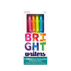 Pixuri colorate retractabile Bright Writers - set de 6 - Ooly