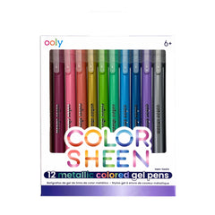 Pixuri cu gel colorate Metalice Color Sheen - Set de 12 - Ooly