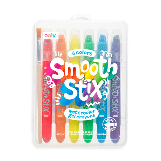 Creioane acuarela cu gel, Smooth Stix, set 6 culori - Ooly