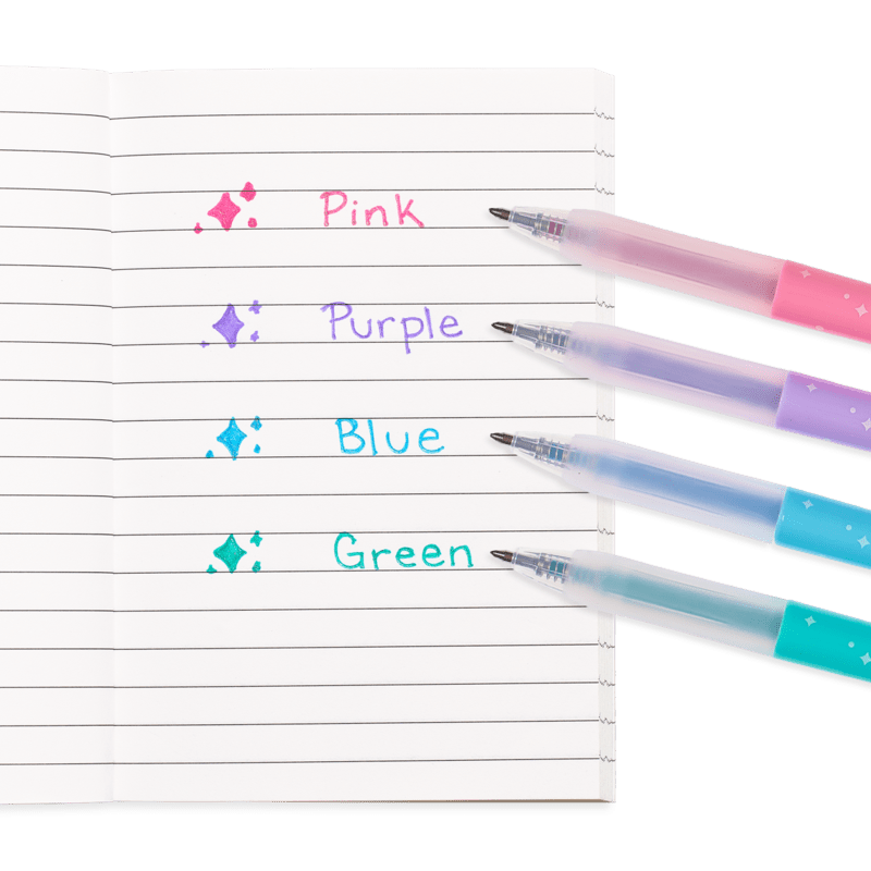 Pixuri retractabile cu gel si sclipici, Oh My Glitter!, set 4 culori - Ooly - Publisol.ro