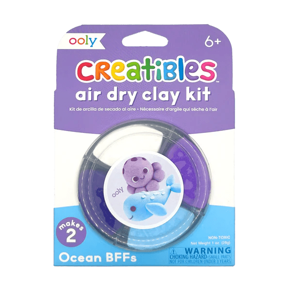 Plastilina cu uscare la aer - Ocean, Creatibles, set DIY 4 culori - Ooly - Publisol.ro