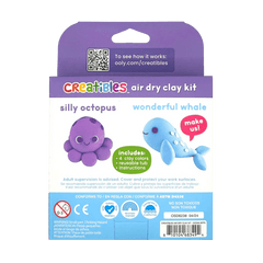 Plastilina cu uscare la aer - Ocean, Creatibles, set DIY 4 culori - Ooly - Publisol.ro