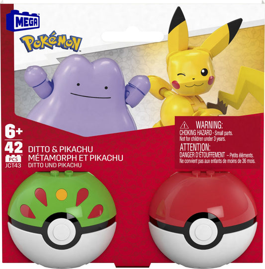 Pokemon mega set doua bile ditto si pikachu 42 piese - Publisol.ro