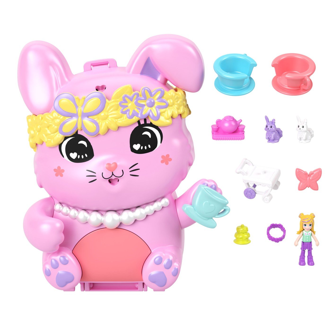 Polly pocket set gentuta animalut iepuras la petRCere cu accesorii - Publisol.ro