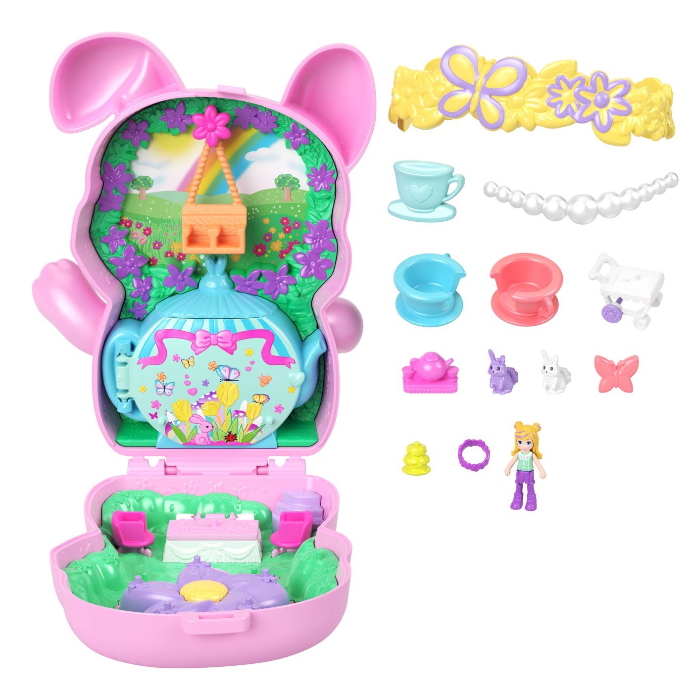 Polly pocket set gentuta animalut iepuras la petRCere cu accesorii - Publisol.ro