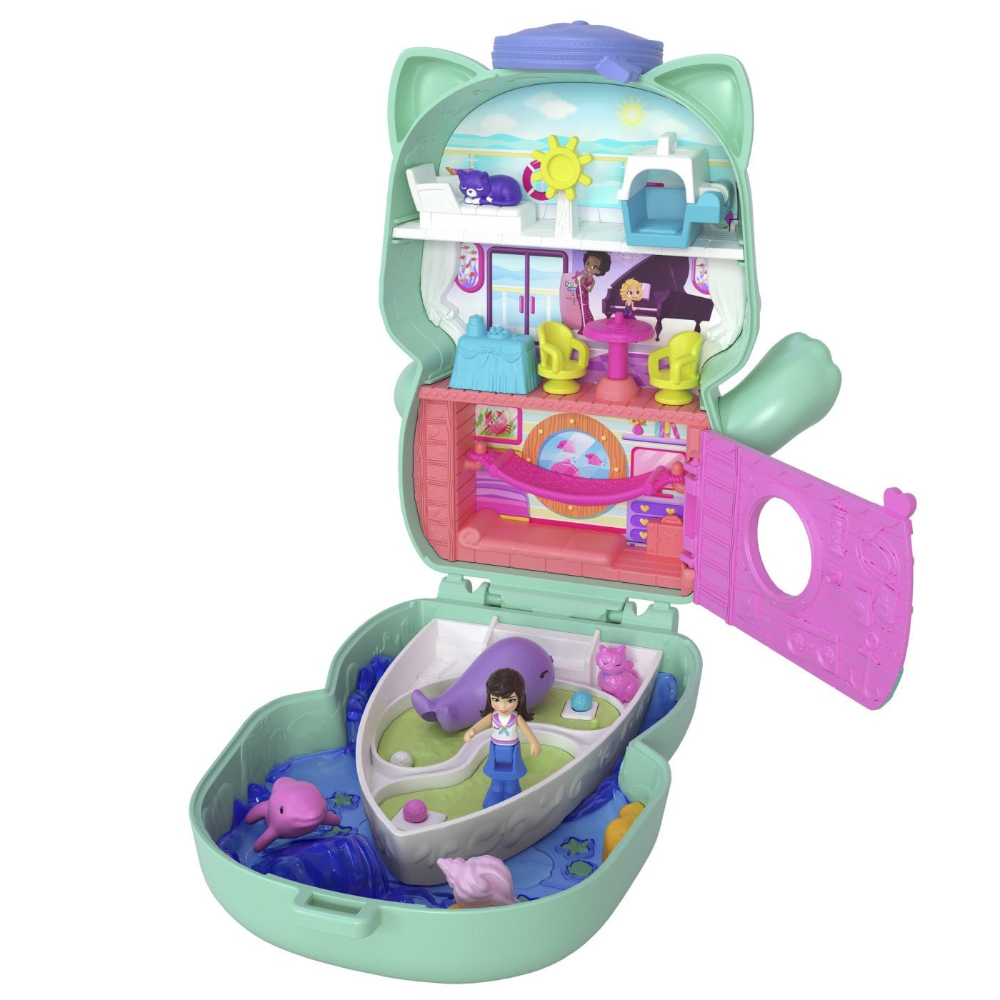 Polly pocket set gentuta animalut pisicuta marinar cu accesorii - Publisol.ro