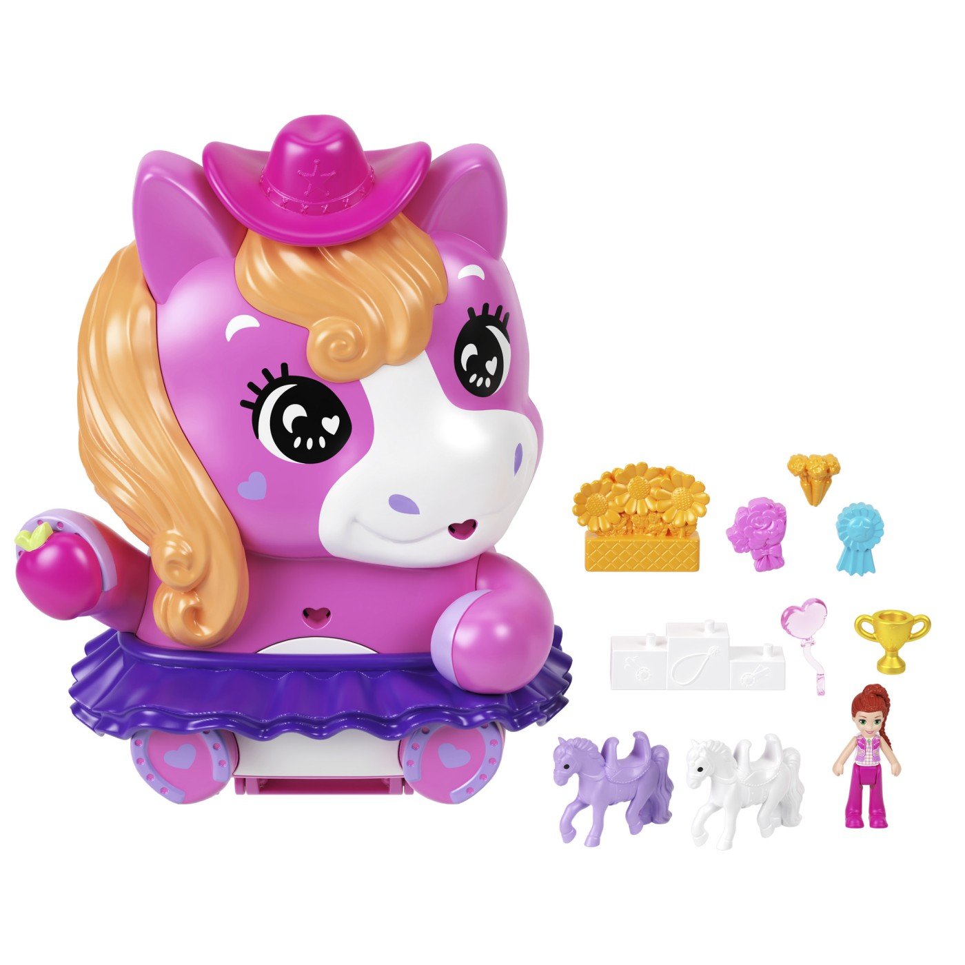 Polly pocket set gentuta animalut ponei la rodeo cu accesorii - Publisol.ro