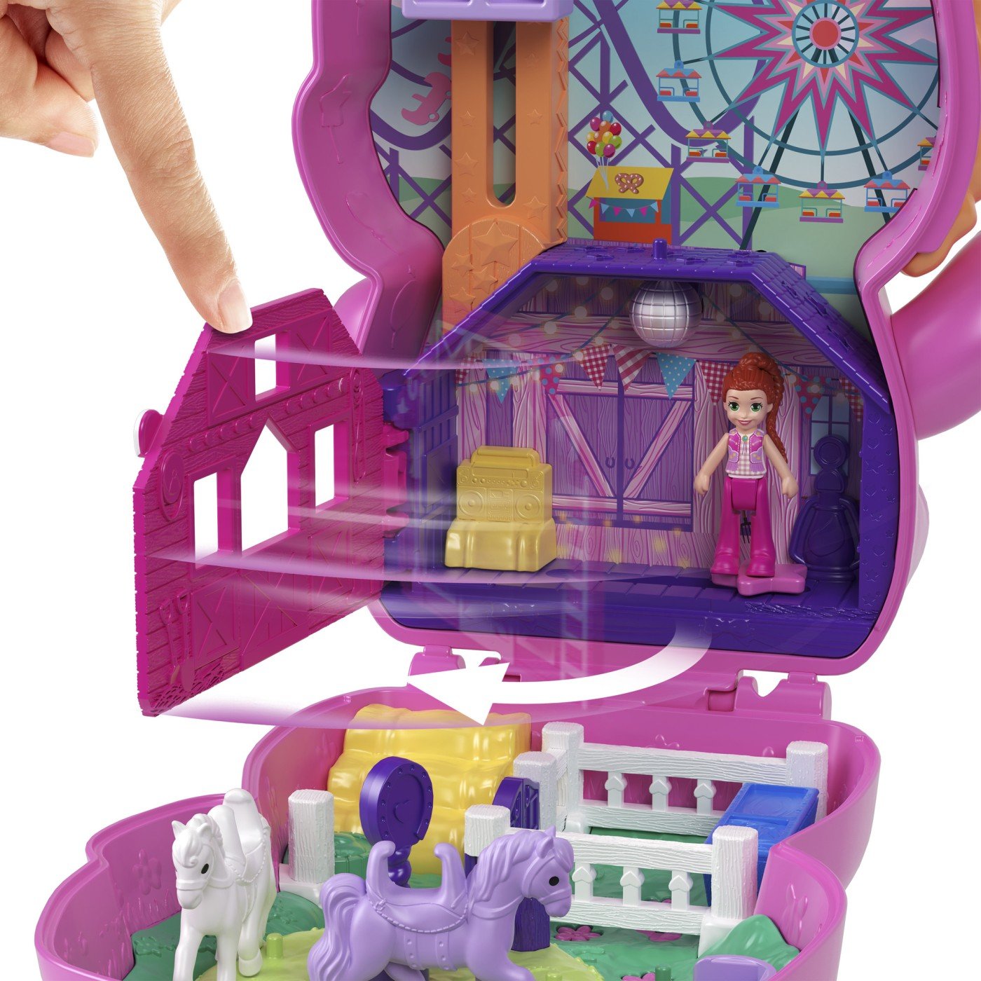 Polly pocket set gentuta animalut ponei la rodeo cu accesorii - Publisol.ro