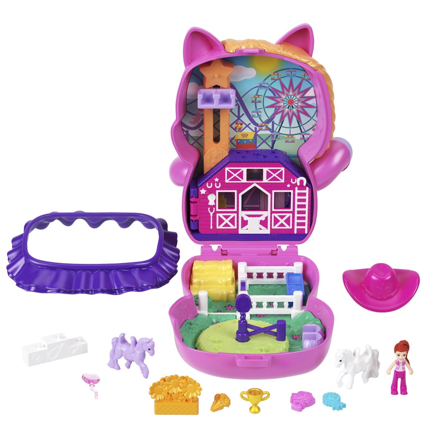 Polly pocket set gentuta animalut ponei la rodeo cu accesorii - Publisol.ro