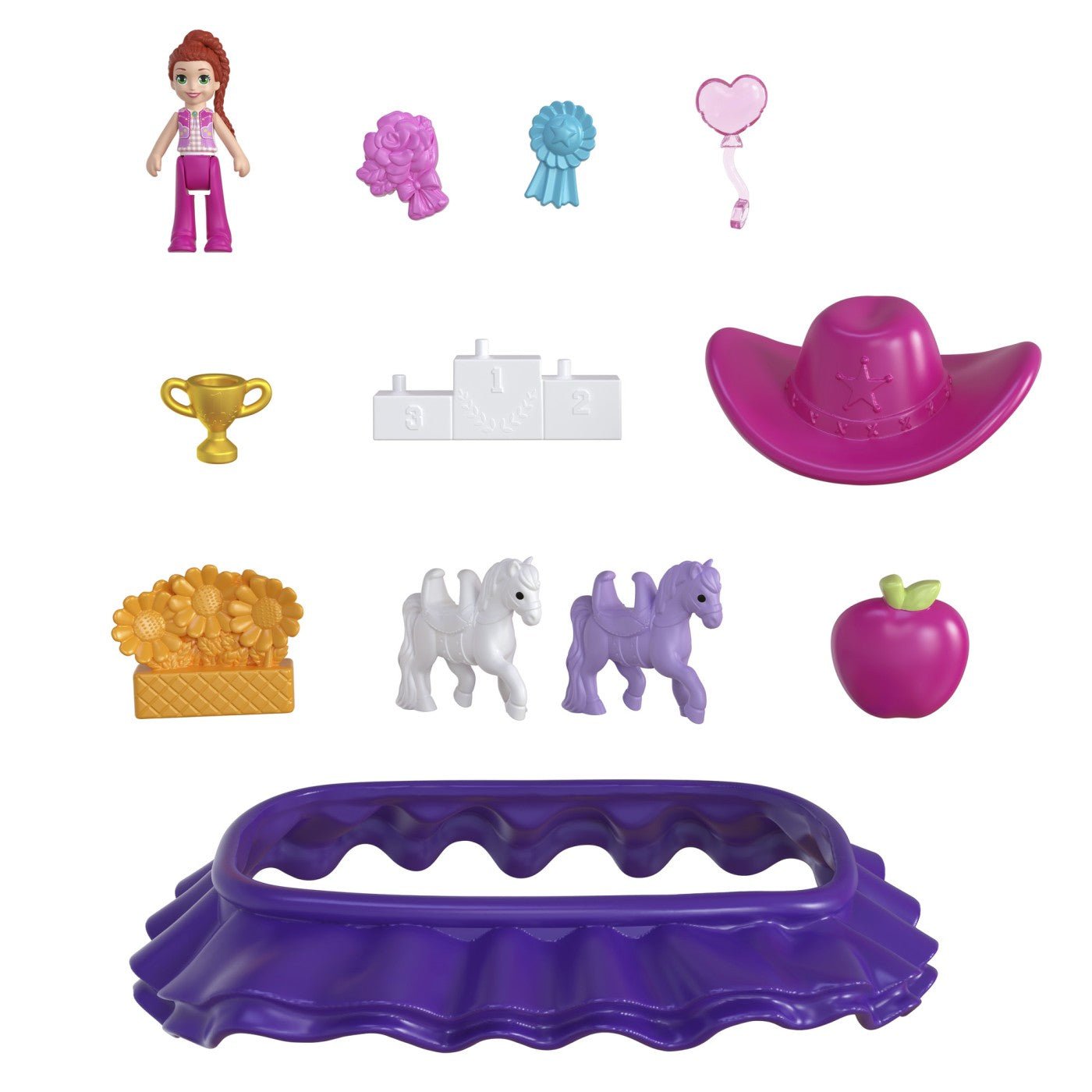 Polly pocket set gentuta animalut ponei la rodeo cu accesorii - Publisol.ro