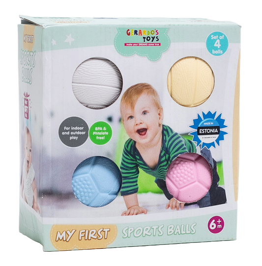 Primele mele mingi sportive - set de 4 - Gerardo Toys
