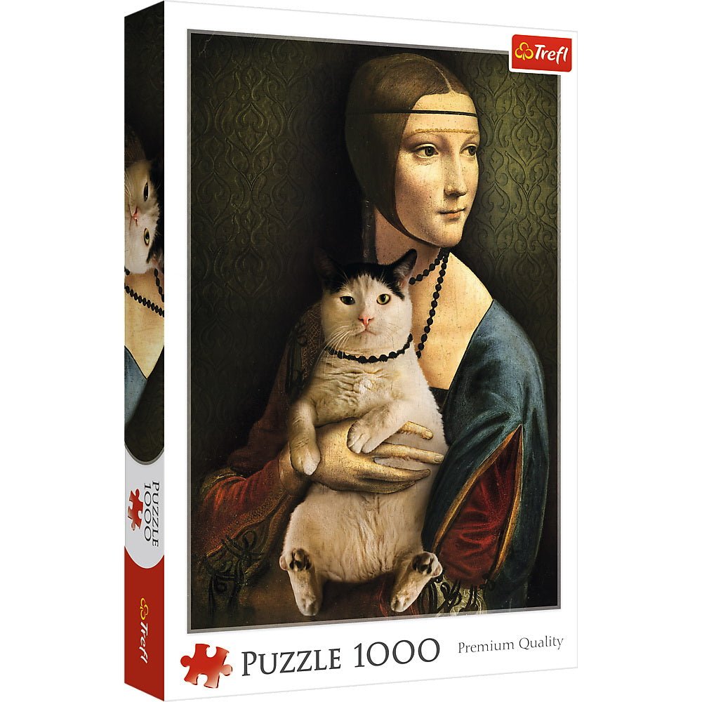 Puzzle 1000 doamna cu pisica - Publisol.ro