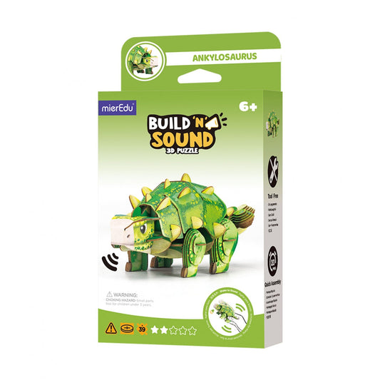 Puzzle 3D cu sunete - Ankylosaurus, Build n Sound - mierEdu - Publisol.ro