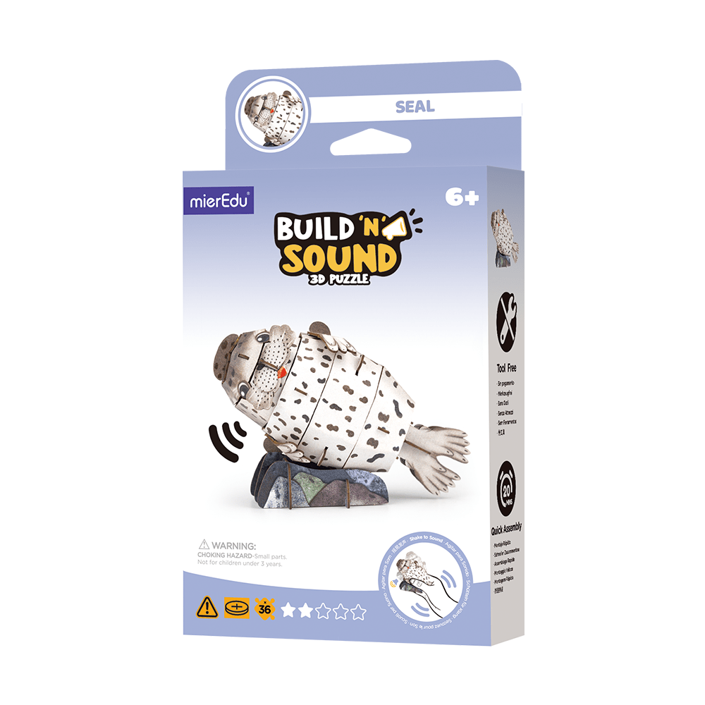 Puzzle 3D cu sunete - Foca, Build n Sound - mierEdu - Publisol.ro