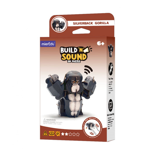 Puzzle 3D cu sunete - Gorila, Build n Sound - mierEdu - Publisol.ro