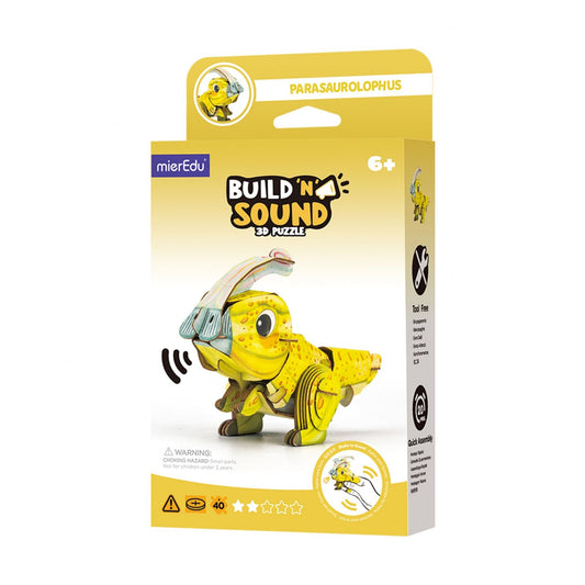 Puzzle 3D cu sunete - Parasaurolophus, Build n Sound - mierEdu - Publisol.ro