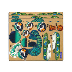 Puzzle 3D cu sunete - Paun, Build n Sound - mierEdu - Publisol.ro