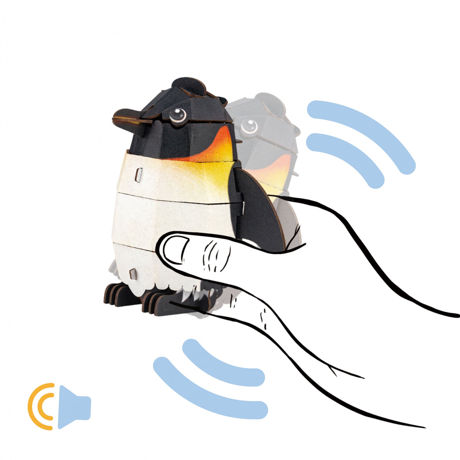 Puzzle 3D cu sunete - Pinguin, Build n Sound - mierEdu - Publisol.ro