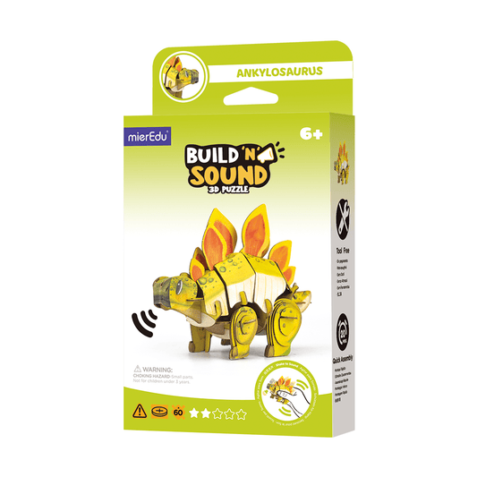 Puzzle 3D cu sunete - Stegosaurus, Build n Sound - mierEdu - Publisol.ro