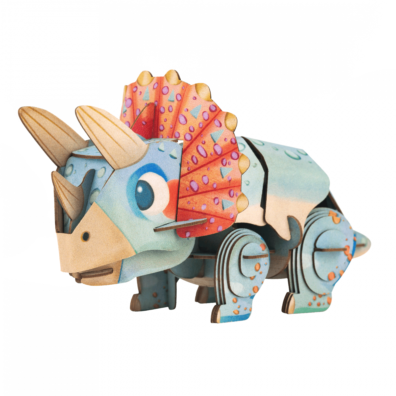Puzzle 3D cu sunete - Triceratops, Build n Sound - mierEdu - Publisol.ro