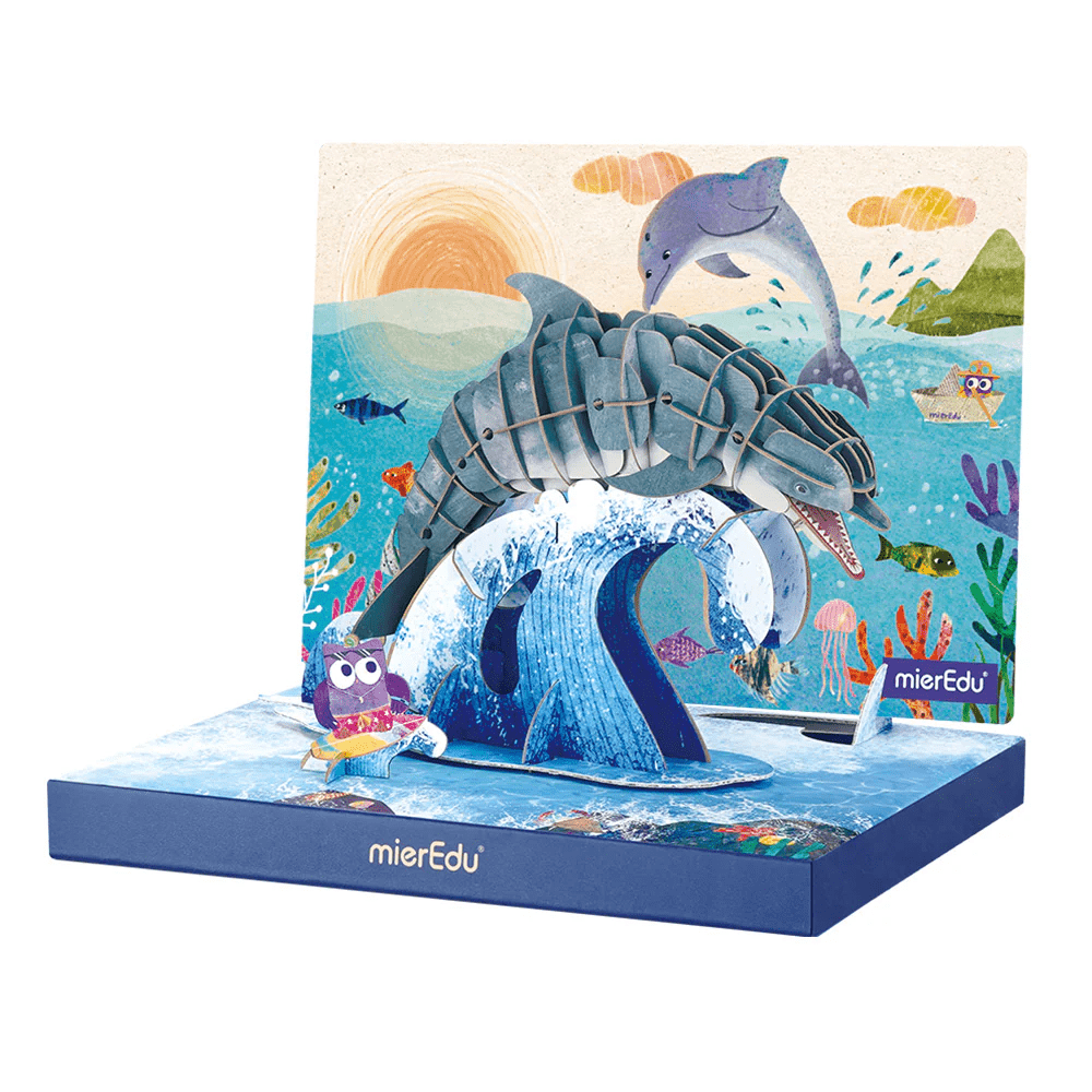 Puzzle 3D ECO - Delfin cu bot gros (deluxe) - mierEdu - Publisol.ro