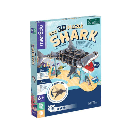 Puzzle 3D ECO - Marele Rechin Alb (deluxe) - mierEdu - Publisol.ro