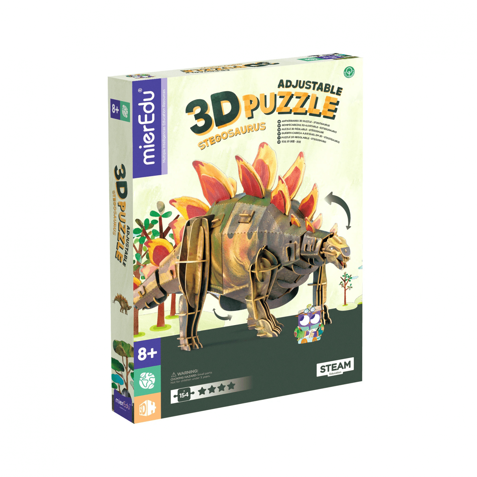 Puzzle 3D reglabil - STEGOSAURUS (deluxe) - mierEdu - Publisol.ro