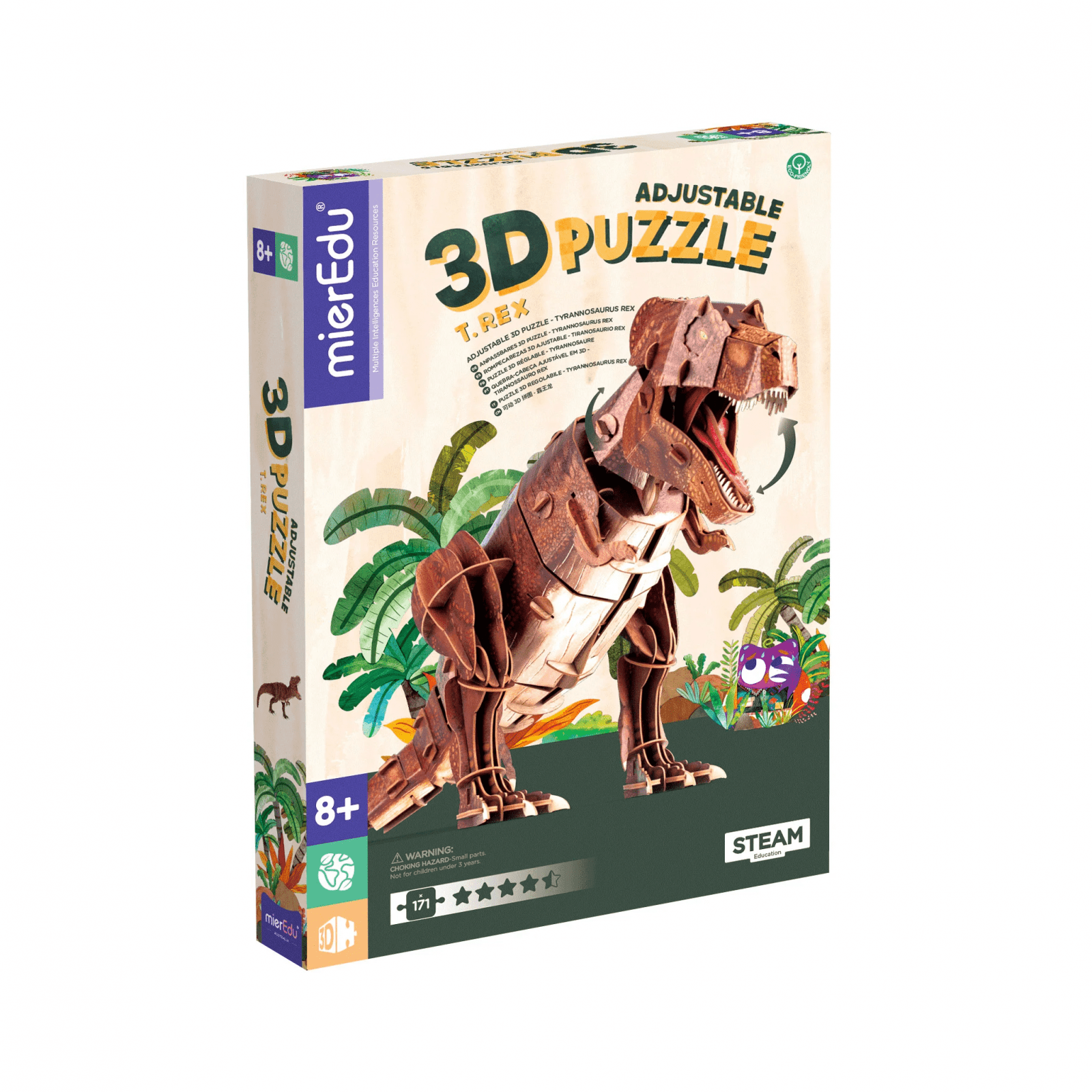 Puzzle 3D reglabil - TYRANNOSAURUS REX (deluxe) - mierEdu - Publisol.ro