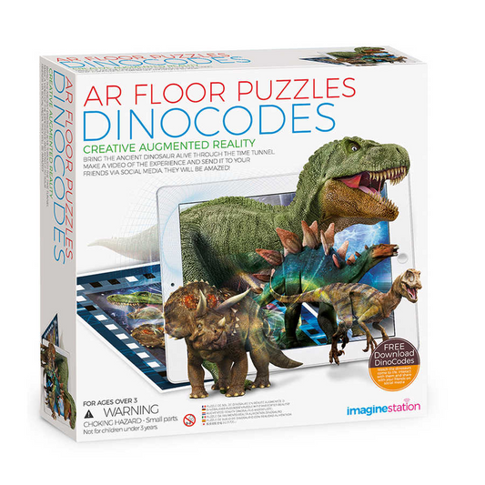 Puzzle de podea cu realitate augmentata AR - Dinozauri - 4M