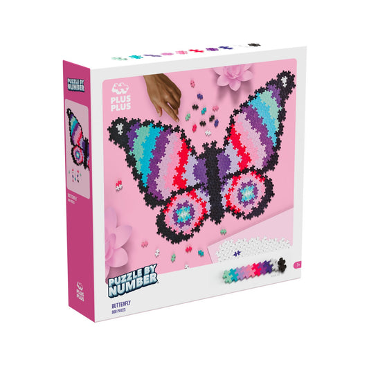 Puzzle pe numere Plus - Plus, 500 piese, Fluture - Plus Plus - Publisol.ro