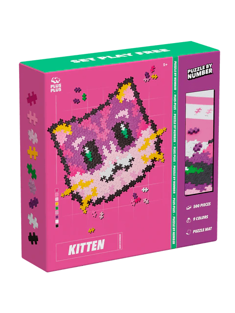 Puzzle pe numere Plus - Plus, 500 piese, Pisicuta - Plus Plus - Publisol.ro
