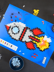 Puzzle pe numere Plus - Plus, 500 piese, Racheta - Plus Plus - Publisol.ro