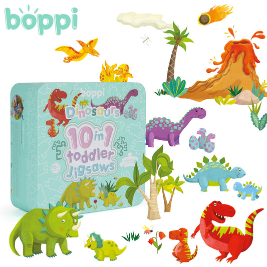 Puzzle progresiv Toddler 10 in 1, Boppi - Dinozauri - boppi