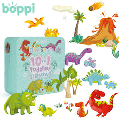 Puzzle progresiv Toddler 10 in 1, Boppi - Dinozauri - boppi - Publisol.ro