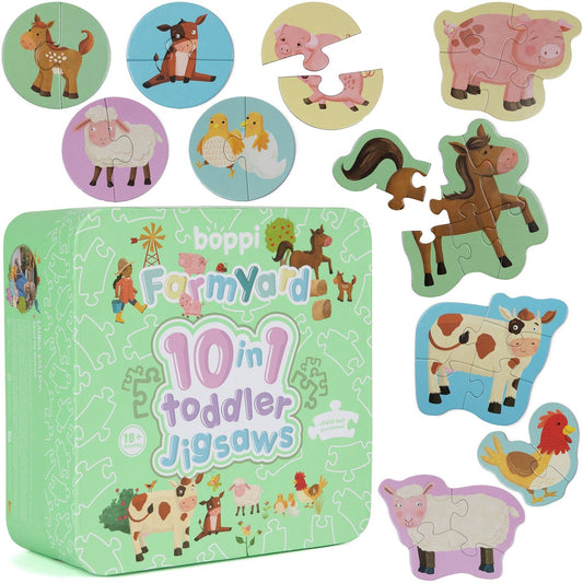 Puzzle progresiv Toddler 10 in 1, Boppi - Ferma - boppi - Publisol.ro