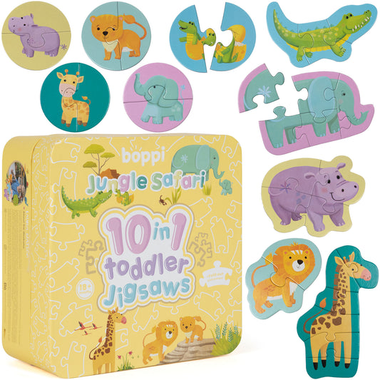 Puzzle progresiv Toddler 10 in 1, Boppi - Jungla Safari - boppi