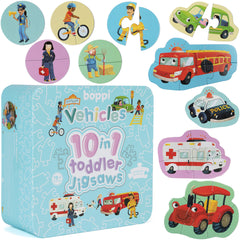 Puzzle progresiv Toddler 10 in 1, Boppi - Vehicule - boppi