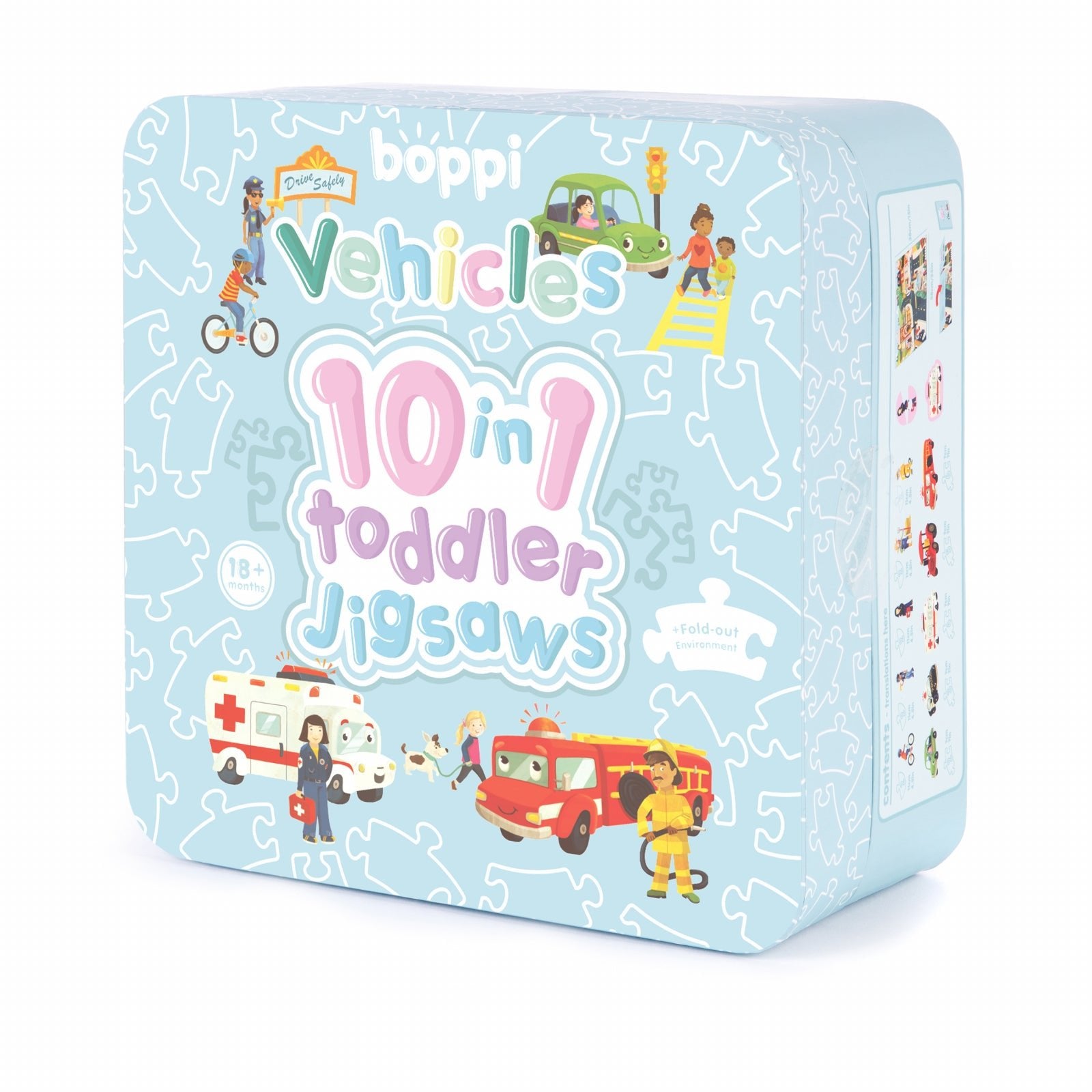 Puzzle progresiv Toddler 10 in 1, Boppi - Vehicule - boppi - Publisol.ro