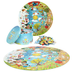 Puzzle rotund, 150 piese, Boppi - Anotimpuri - boppi